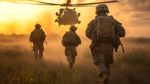 Military Operation at Dusk