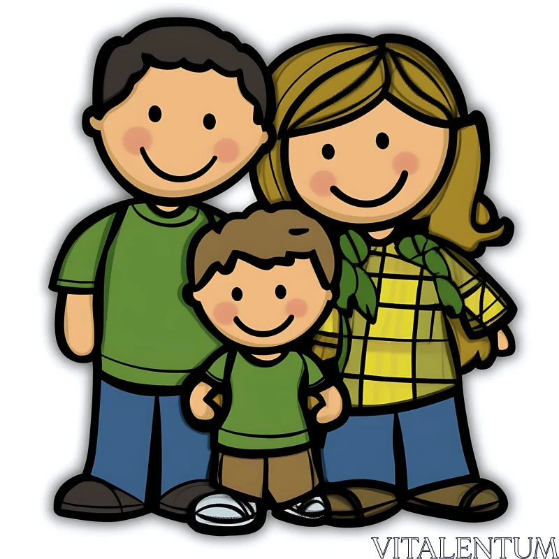 AI ART Whimsical Family Portrait Cartoon