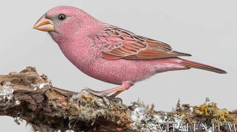 Pink Finch Perched in Nature AI Image