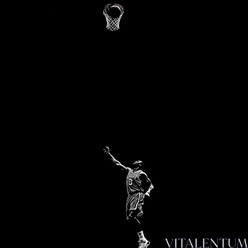 Monochrome Basketball Art AI Image