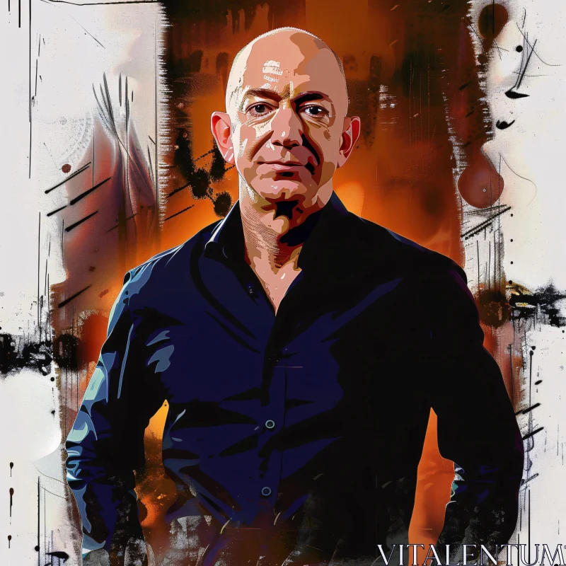 AI ART Abstract Digital Art of Jeff Bezos