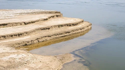 Geological Strata Exposed by River