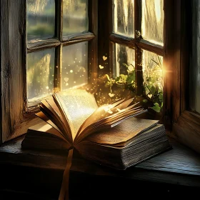 Magical Book by the Window