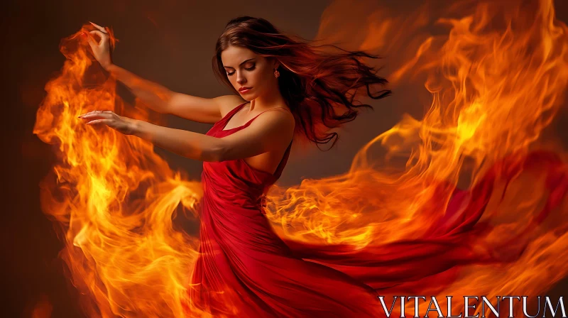 Fiery Dance Passion AI Image