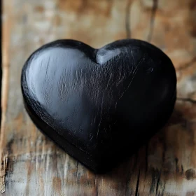 Heart-shaped Object on Wooden Texture