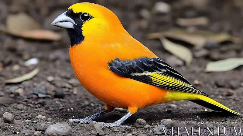 Strikingly Colored Orange Bird AI Image