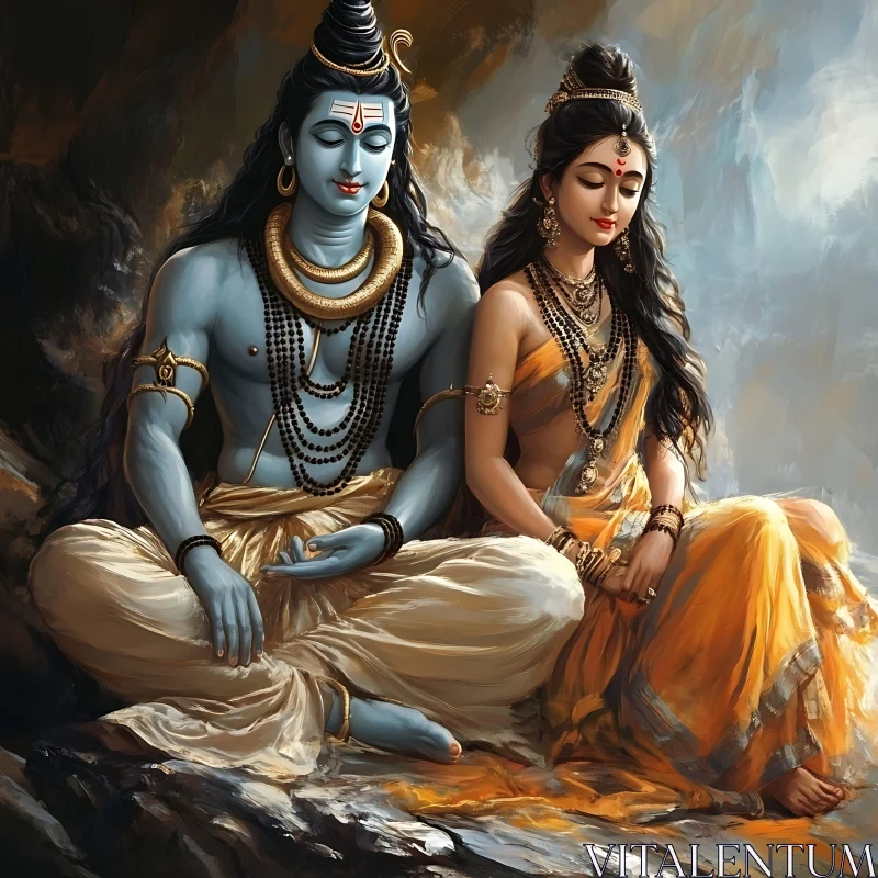 Meditative Deities Artwork AI Image