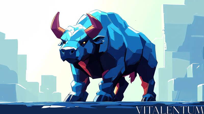 AI ART Abstract Geometric Bull