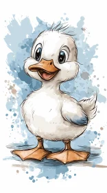 Cute Watercolor Duckling
