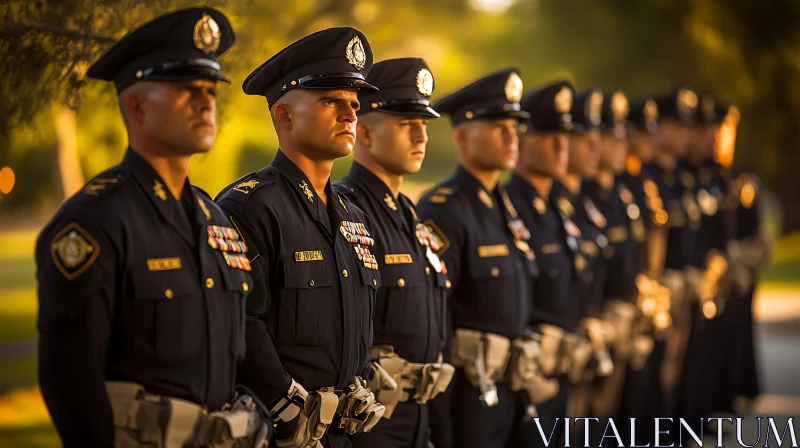 Officers in Formation AI Image