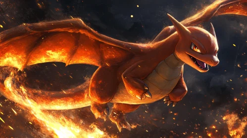 Legendary Fire-Breathing Dragon in Flight