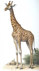 Regal Giraffe Illustration