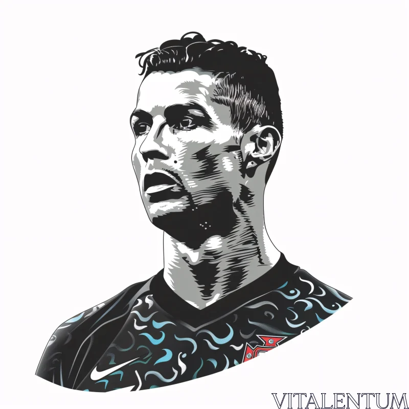 Dynamic Portrait of Cristiano Ronaldo AI Image