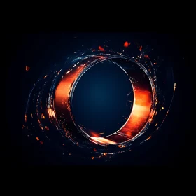 Energetic Circular Art with Orange Glow