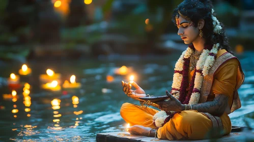 Serene Meditation by Candlelight