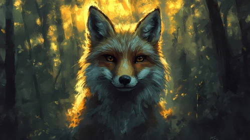 Mystical Fox with Glowing Sunlight
