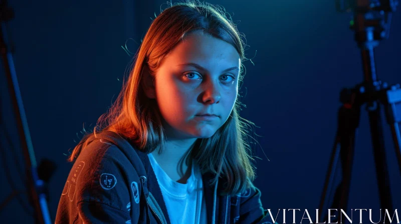 Greta Thunberg in Studio Lighting AI Image