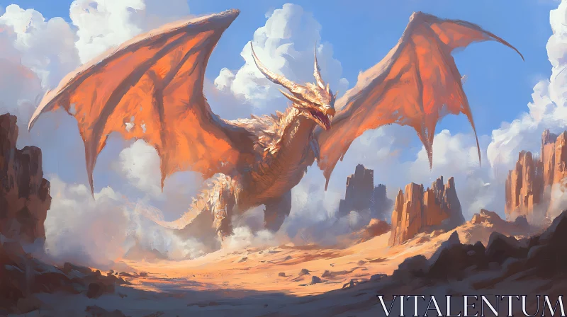 AI ART Fantasy Dragon Soaring Image