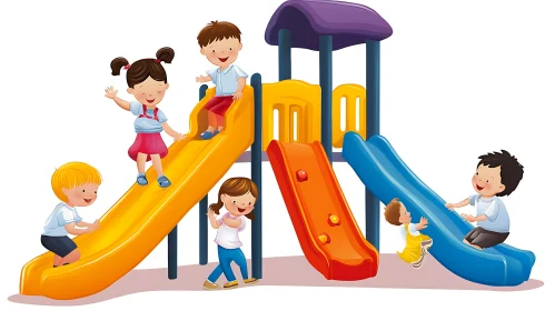 Children's Playtime Cartoon Illustration