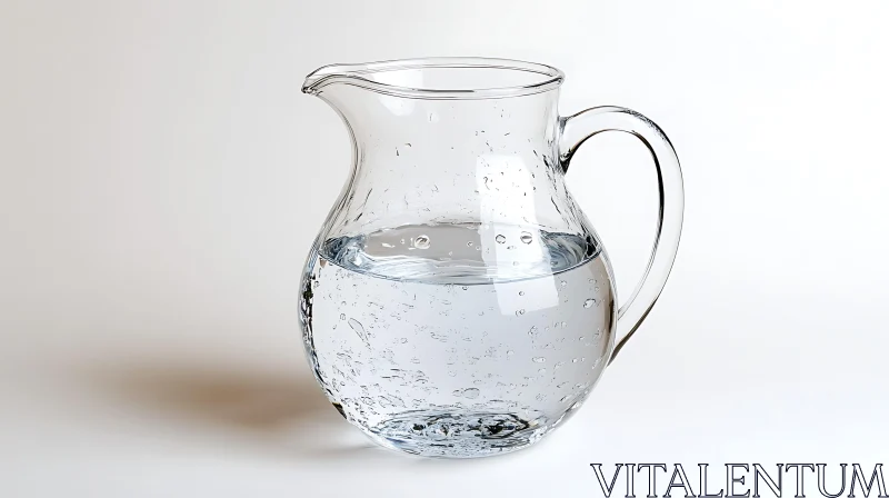 AI ART Crystal Clear Water Pitcher on White