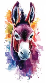 Colorful Donkey Abstract Art