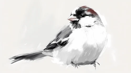 Artistic Sparrow Drawing