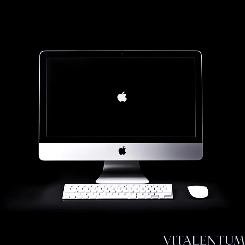 Sleek Apple Desktop with Keyboard and Mouse AI Image