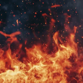 Swirling Flames with Floating Embers