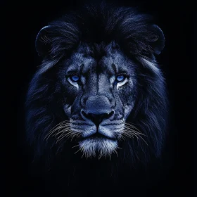 Lion in Blue