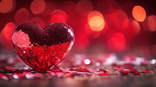 Red Heart Bokeh: A Romantic Still Life
