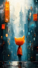 Surreal Cat in Urban Abstract