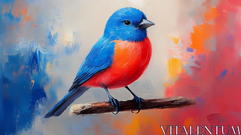 Artistic Illustration of a Colorful Bird AI Image