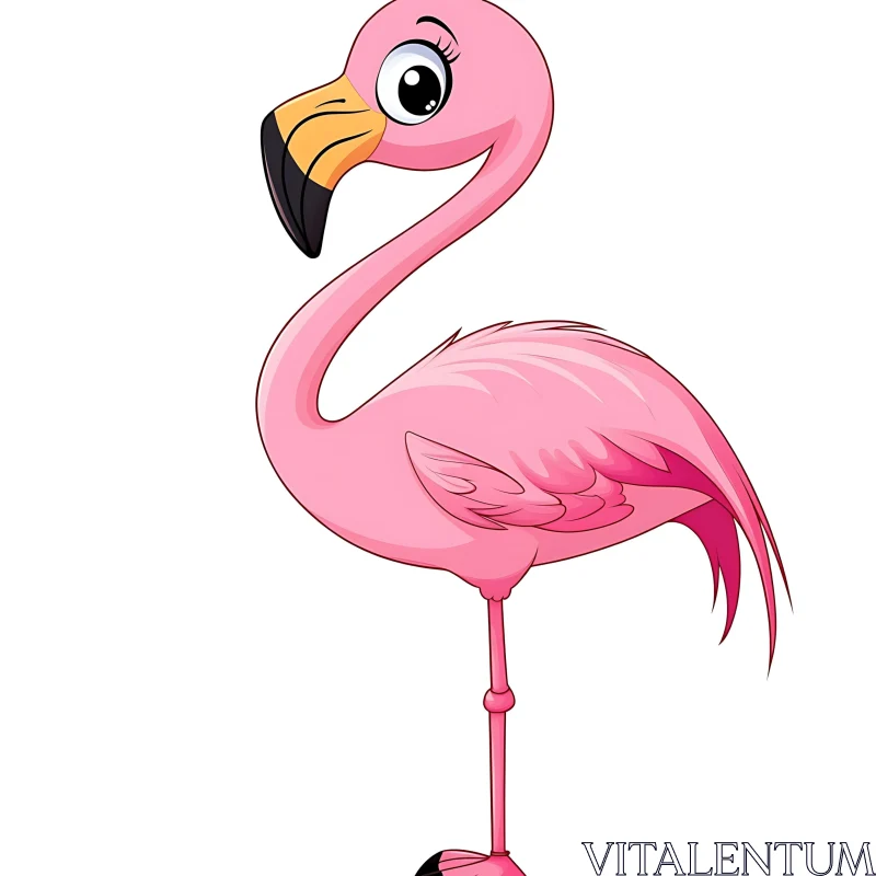 Whimsical Flamingo Character Design AI Image