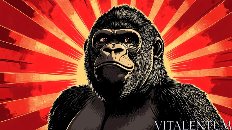 Powerful Gorilla Art AI Image