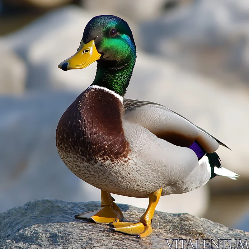 Majestic Mallard Duck Close-Up AI Image