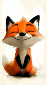 Charming Cartoon Fox Art