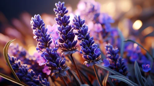 Lavender Blooms in Evening Light: A Captivating Floral Display