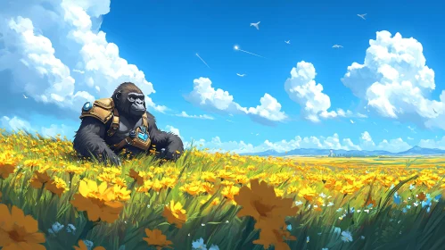 Tech Meets Nature: Gorilla in Bloom