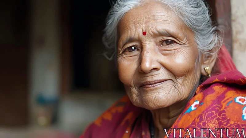 Serene Smile of an Indian Woman AI Image