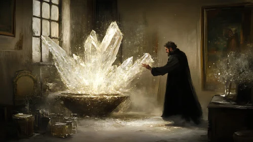 Crystalline Spellcasting: A Wizard's Incantation