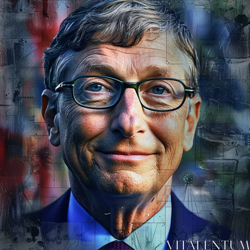 AI ART Iconic Bill Gates Portrait