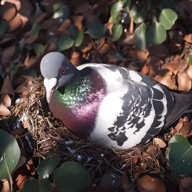 Resting Pigeon in Natural Habitat