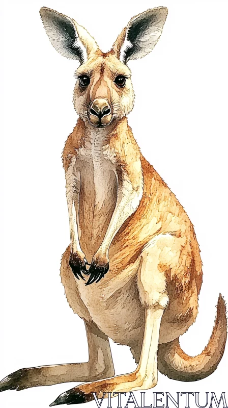 Kangaroo Wildlife Art AI Image