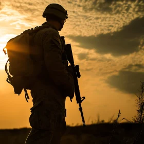 Armed Forces Sunset Silhouette