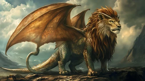 Winged Lion Dragon Monster Art