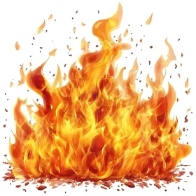 Vivid Burning Flames Artwork