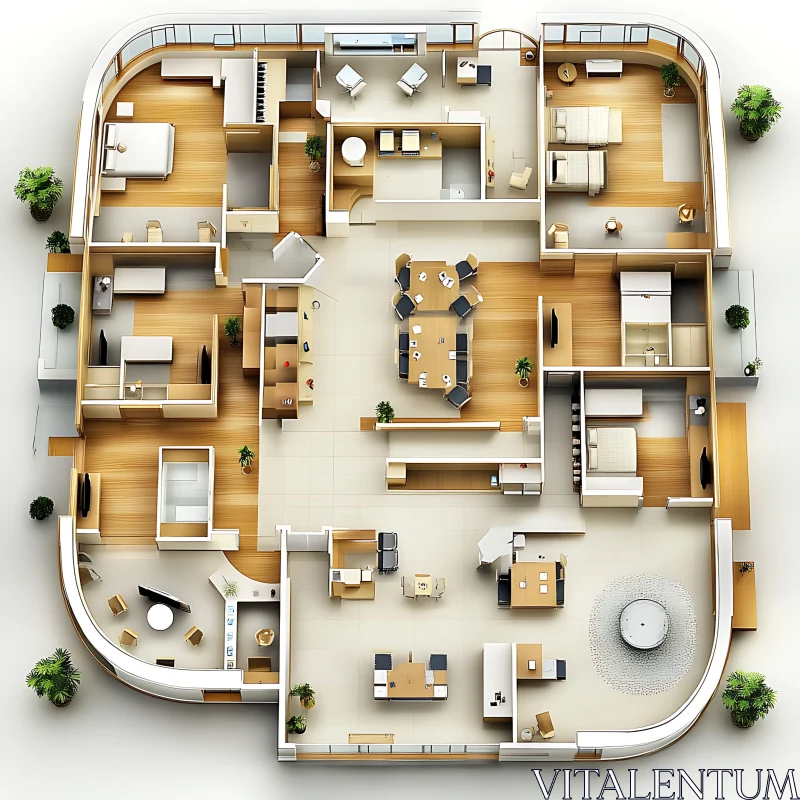 Modern Interior Design Layout Blueprint AI Image