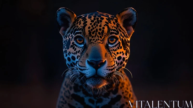 Wild Leopard Gaze AI Image