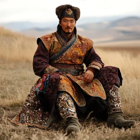 Mongolian Man in Traditional Dress