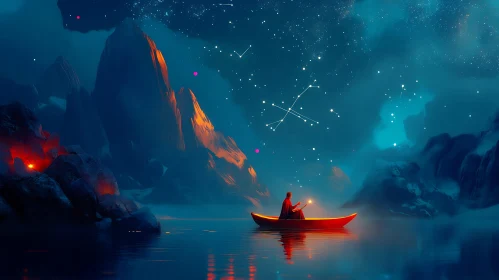 Starlit Lake Boat Ride
